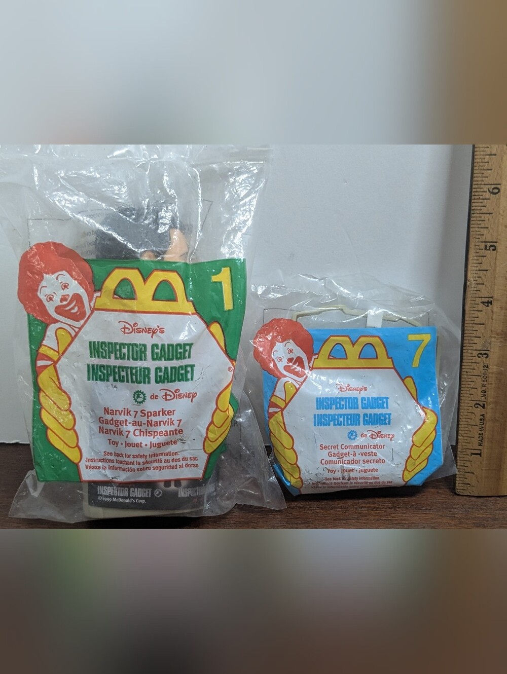 1999 Disney INSPECTOR GADGET #1 Narvik & 7 Sparker McDonalds Happy Meal Toy NIP